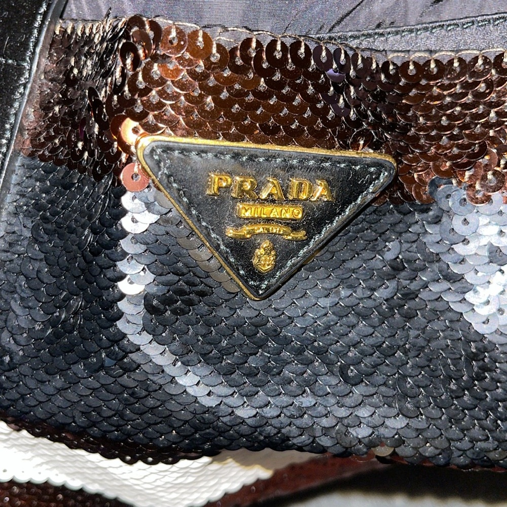 Preloved Prada Sequins Open Tote Pristine Conditi… - image 6